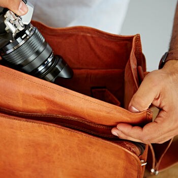 Personalised Leather Camera Bag, 4 of 12