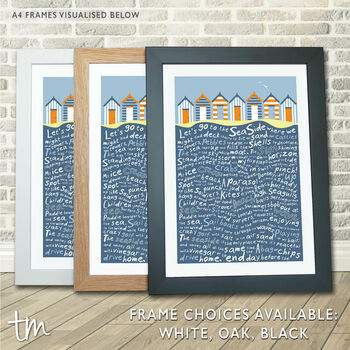 Let's Go To The Seaside Beach Huts Print, 2 of 5