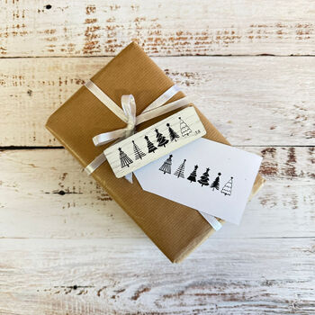 Large Christmas Trees Rubber Stamp For Holiday Crafting D14, 3 of 4