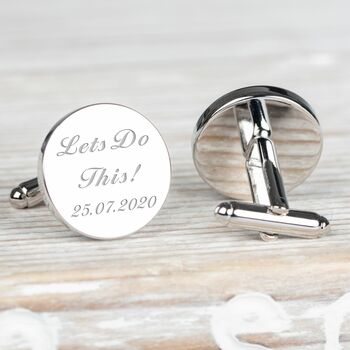 Personalised 'Let's Do This' Wedding Cufflinks, 4 of 4