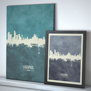 Liverpool Skyline Print And Box Canvas, 6 of 7