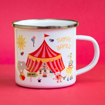 Circus Themed Personalised Enamel Mug, 3 of 4
