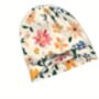 Soft Chemo Headwear Beanie Hat Bandana Cream Flowers, thumbnail 3 of 5