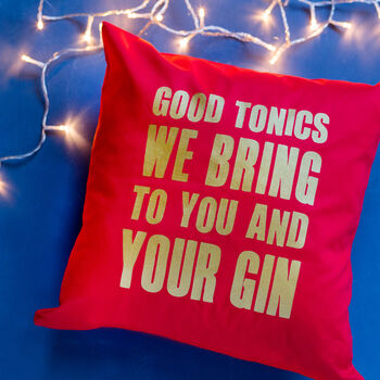Typographic Gin Christmas Cushion, 2 of 5