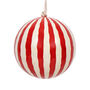 Christmas Stripe Papier Mache Bauble 7cm, Red And White, thumbnail 2 of 2