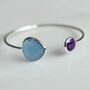 Adjustable Sterling Silver And Gemstone Bangle, thumbnail 4 of 9