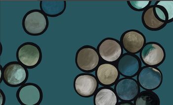 Ombré Circles Wallpaper Turquoise, 4 of 7