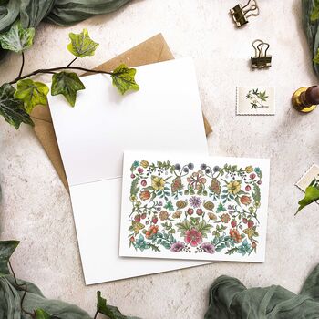 Folk Floral Watercolours Note Cards And Envelopes, 3 of 5