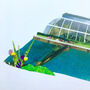 'Kew Gardens, London' Recycled Paper Collage Print, thumbnail 2 of 5
