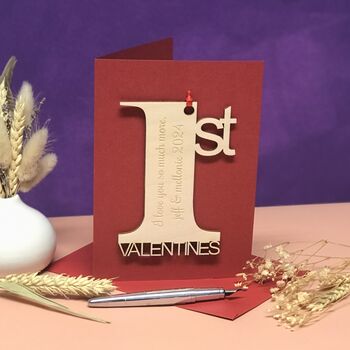Personalised 1st Valentine's Day Keepsake Card, 2 of 10