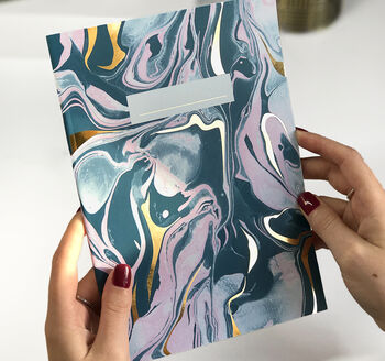 Hand Marbled Gold Foil Notebook Pack, 5 of 9