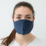 Adults Female Navy Reusable Face Mask | Washable, thumbnail 1 of 4