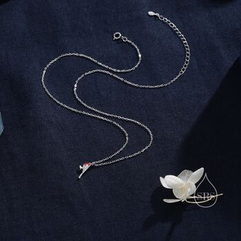 Extra Tiny Robin Bird Pendant Necklace, 7 of 11