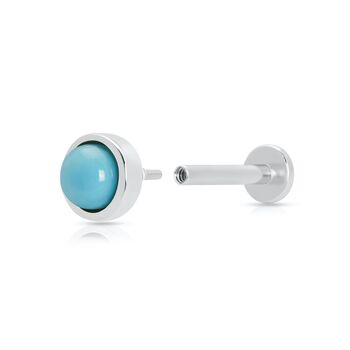 Turquoise Cabochon Single Flat Back Earring, 5 of 7