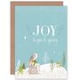 Joy To You Yours Snow Bunny Rabbit Christmas Card, thumbnail 1 of 4