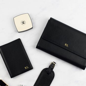Personalised Travel Wallet Grained Leather Vegan, 2 of 12