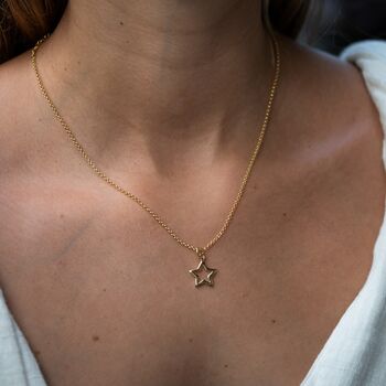 Open Star Necklace, Sterling Silver Or Gold Plated, 3 of 10