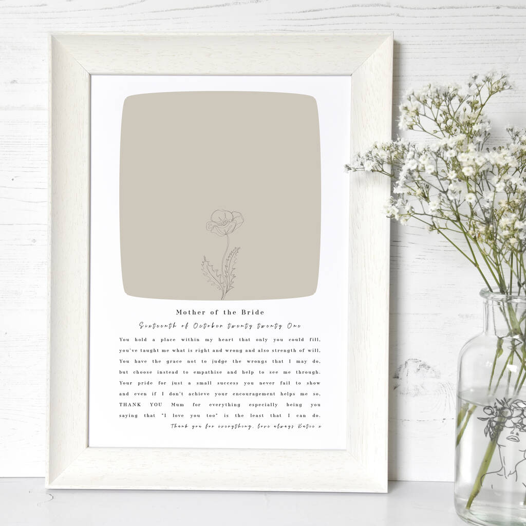 Mother Of The Bride Mother / Groom Poem A4 Print, 1 of 5