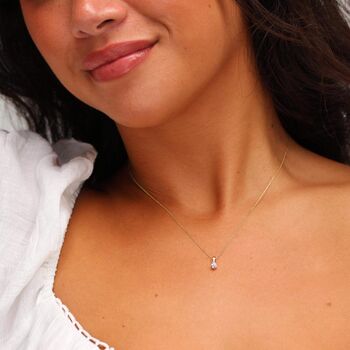 9ct Solid Gold 12 Birthstone Cz Round Necklace, 5 of 11
