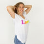 Ombre 'Love' Organic Slub V Neck T Shirt, thumbnail 4 of 4