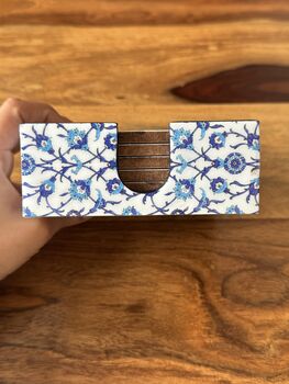 Set Of Six Coasters With Case, Indian Print, 4 of 12
