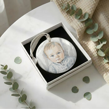 First Father's Day Ceramic Photo Ornament With Message, 2 of 7