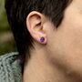 Small Purple Glass And Sterling Silver Stud Earrings, thumbnail 1 of 11