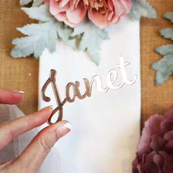 Rose Gold Acrylic Name Place Table Settings, 11 of 12