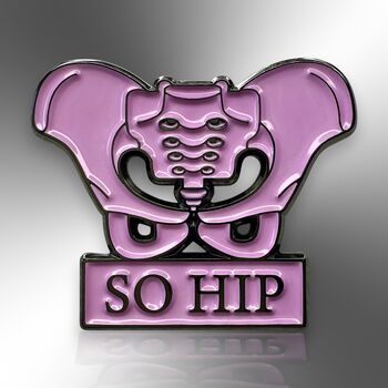 So Hip Joint Skeleton Enamel Pin Badge, Medical Gifts For Physiotherapists, Chiropractors, Orthopaedics, Doctors Or Nurses, 3 of 8