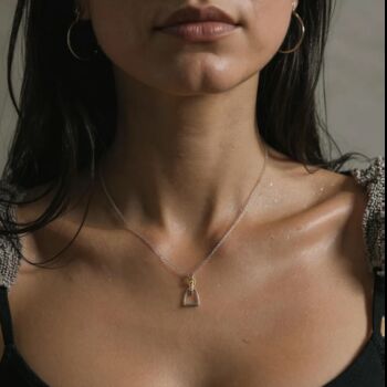 Personalised Sterling Silver And Gold Stirrup Necklace, 2 of 12