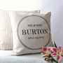 'Mr And Mrs' Cushion, thumbnail 2 of 6