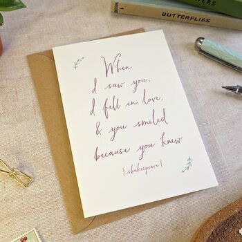 'When I Saw You' Valentine Quote Card, 2 of 4