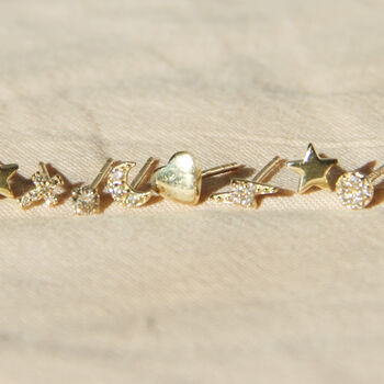 14ct Gold And Diamond Single Stud Earrings, 2 of 11