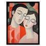 Squeeze Me Tight Couple In Love Orange Wall Art Print, thumbnail 5 of 6