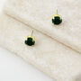 Emerald Green Swarovski Crystal Stud Earrings, thumbnail 4 of 6