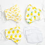 Set Of Three Fruit Pattern Face Masks With Filters, thumbnail 2 of 10