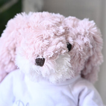 Personalised Grey Fluffy Bunny Soft Toy, 5 of 5