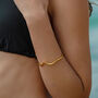 Molten Wavy Cuff Bangle Gold Bracelet, thumbnail 4 of 4