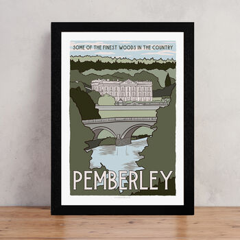 Pemberley Vintage Style Travel Poster, 2 of 3