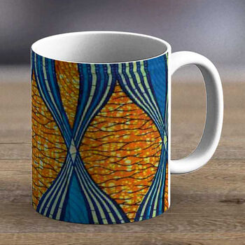 Brown And Blue Ankara Print Mug Fabric Three, 2 of 2