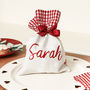 Set Of Two Personalised Cotton Christmas Favour Bags, thumbnail 1 of 8