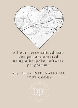 Personalised Anniversary Card, First Anniversary, Map Location Card, 2 of 4