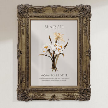 Birth Flower Wall Print 'Daffodil' For March, 5 of 9