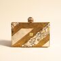 Mayra Gold Mother Of Pearl Clutch, thumbnail 6 of 6