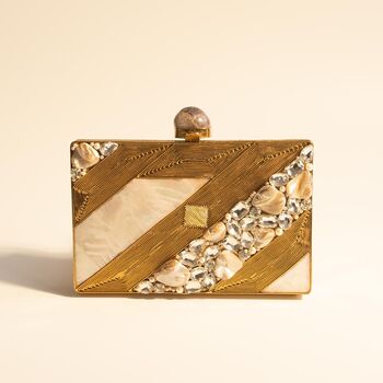 Mayra Gold Mother Of Pearl Clutch, 6 of 6