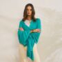 Turquoise Blue 100% Cashmere Travel Wrap Pashmina Shawl Gift Boxed, thumbnail 2 of 8