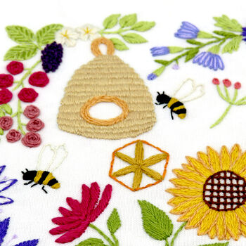 Bees And Blossoms Hand Embroidery Kit, 6 of 12