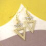 Geometric Triangle Earrings, thumbnail 2 of 2