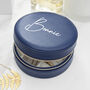 Personalised Blue Round Jewellery Case, thumbnail 1 of 6