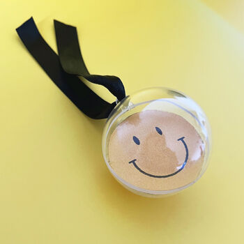 Personalised Smiley Face Fill Me Up Bauble, 2 of 8